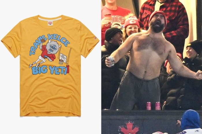 Jason Kelce Shows Support For Brother Travis With 'Big Yeti' T-Shirt