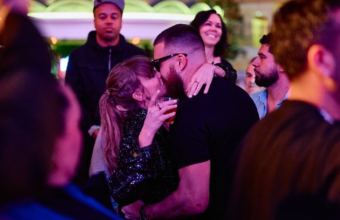 Taylor Swift and Travis Kelce’s Love Story PDA Continues at Super Bowl 2024 After-Party