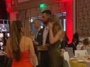 New footage shows Travis Kelce kissing Taylor Swift's shoulder